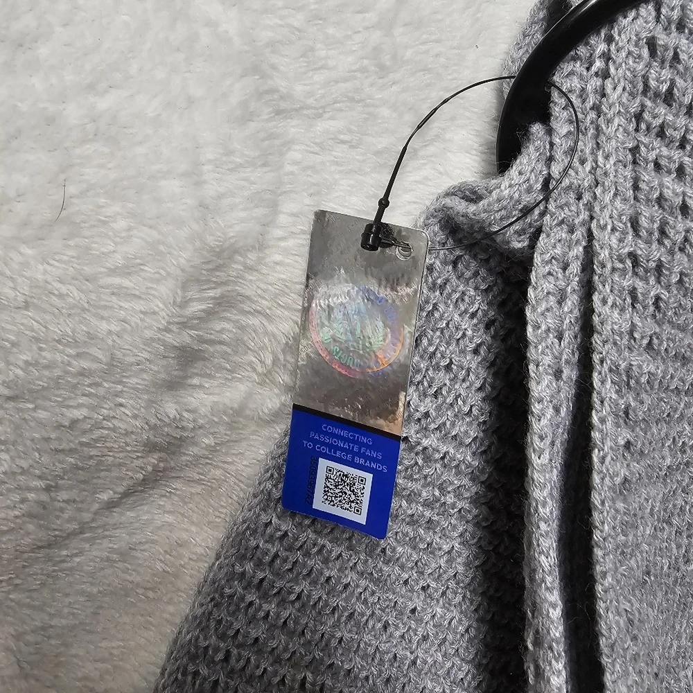 Kansas University Jayhawks Little Earth Gray Unisex Waffle Knit Scarf